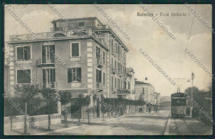 L'Aquila Sulmona Tram PIEGHINA cartolina EE4834 – fronte