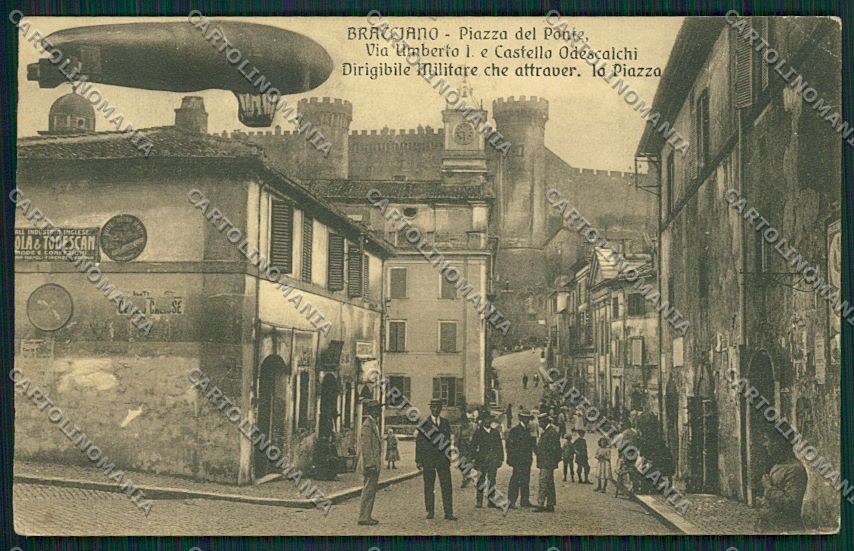 Roma Bracciano Dirigibile PIEGHINA cartolina EE4983 – fronte