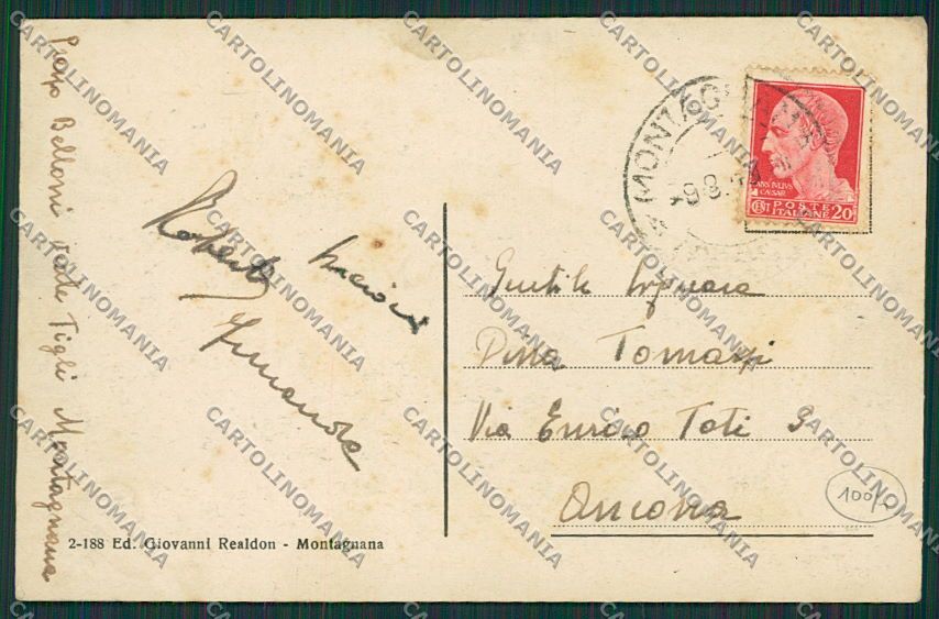 Padova Montagnana Mercato ABRASA cartolina EE5015 – retro