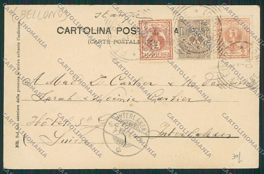 Belluno Feltre cartolina EE5034 – retro