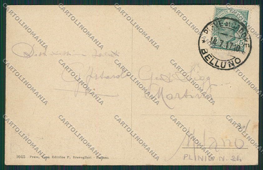 Belluno Pieve di Cadore cartolina EE5047 – retro