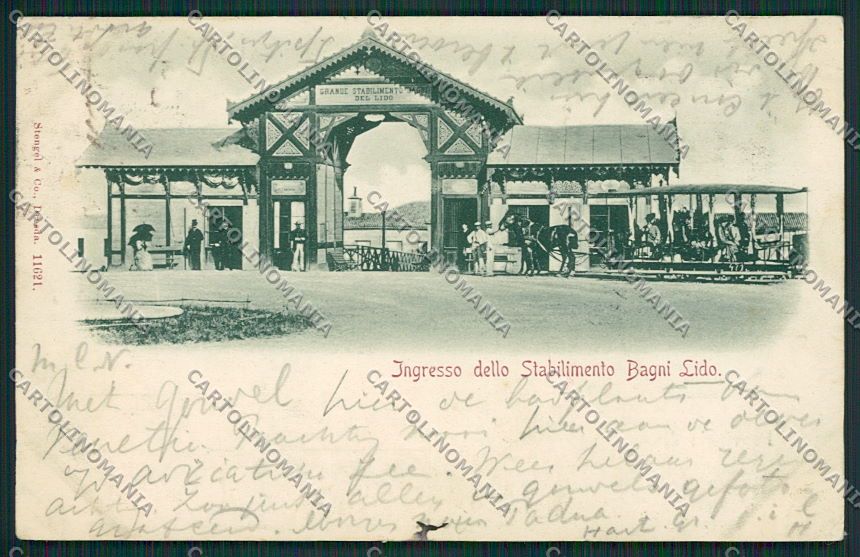 Venezia Lido Tram cartolina EE5094 – fronte
