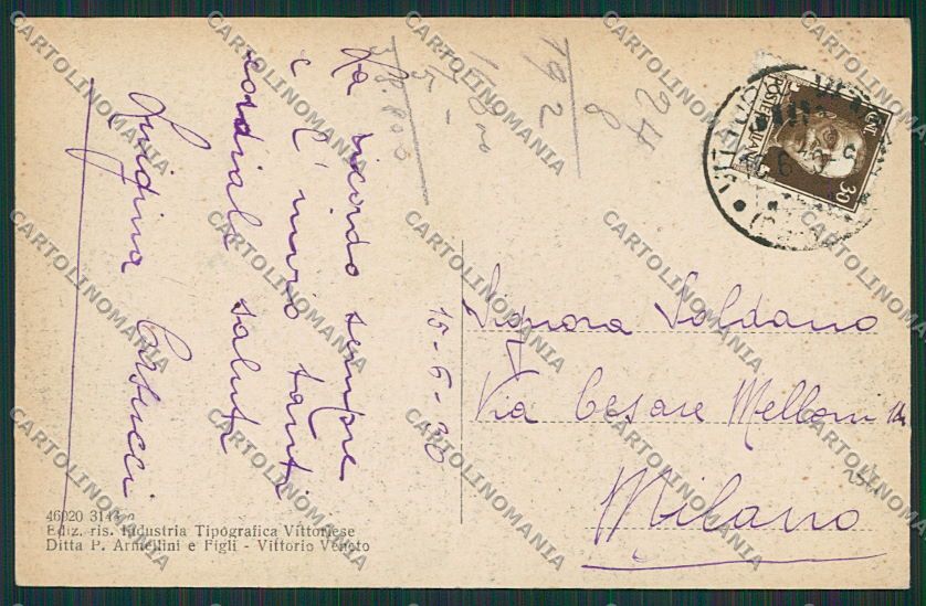 Treviso Vittorio Veneto cartolina EE5099 – retro