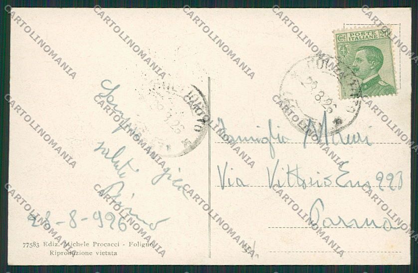 Perugia Foligno Colfiorito cartolina EE5116 – retro
