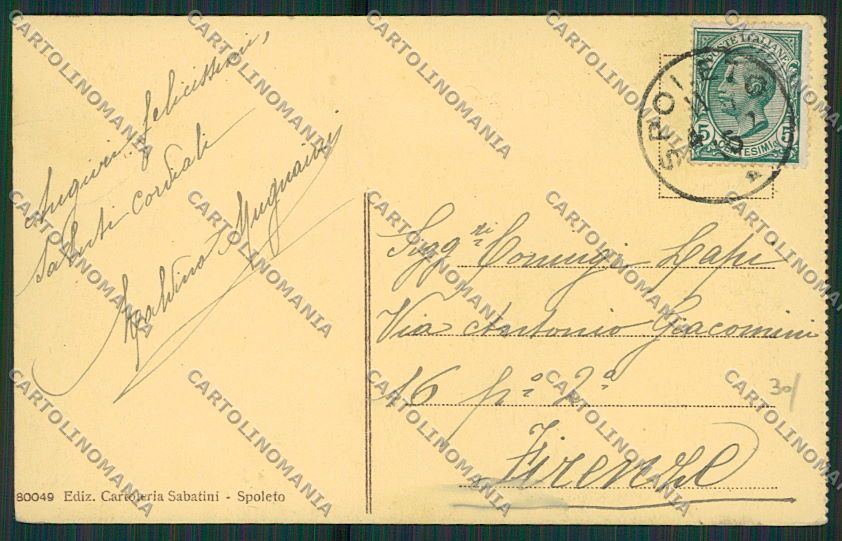Terni Spoleto cartolina EE5120 – retro