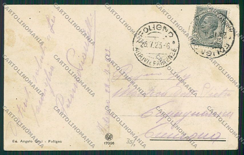 Perugia Foligno cartolina EE5130 – retro