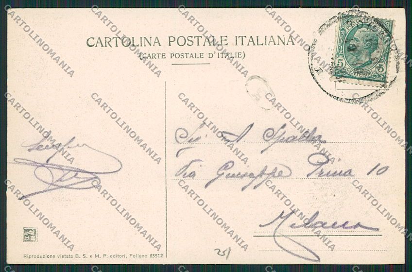 Perugia Foligno cartolina EE5137 – retro