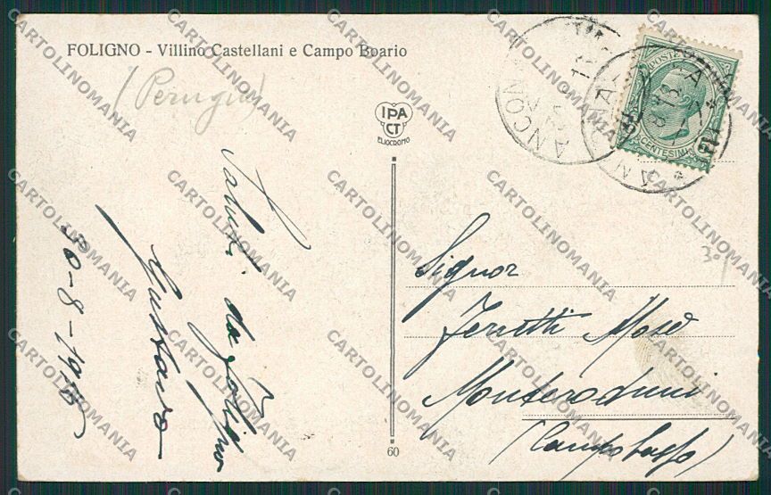 Perugia Foligno cartolina EE5139 – retro