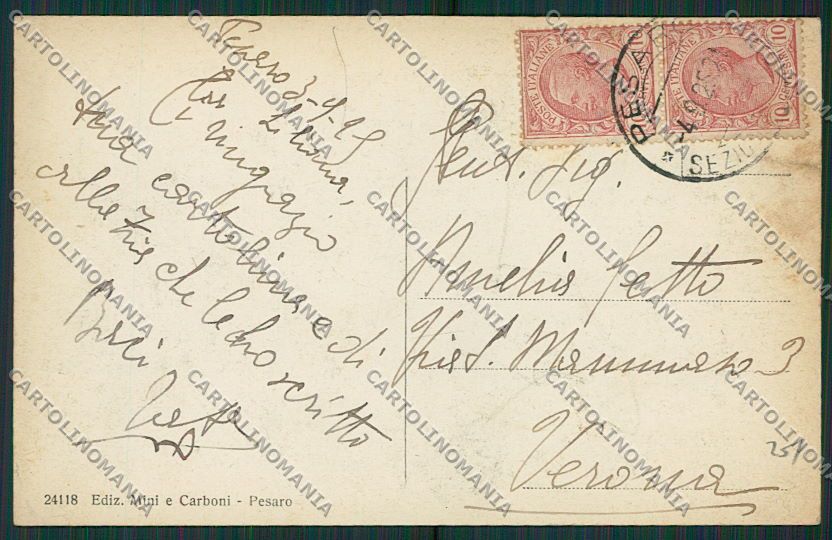 Pesaro Città cartolina EE5192 – retro