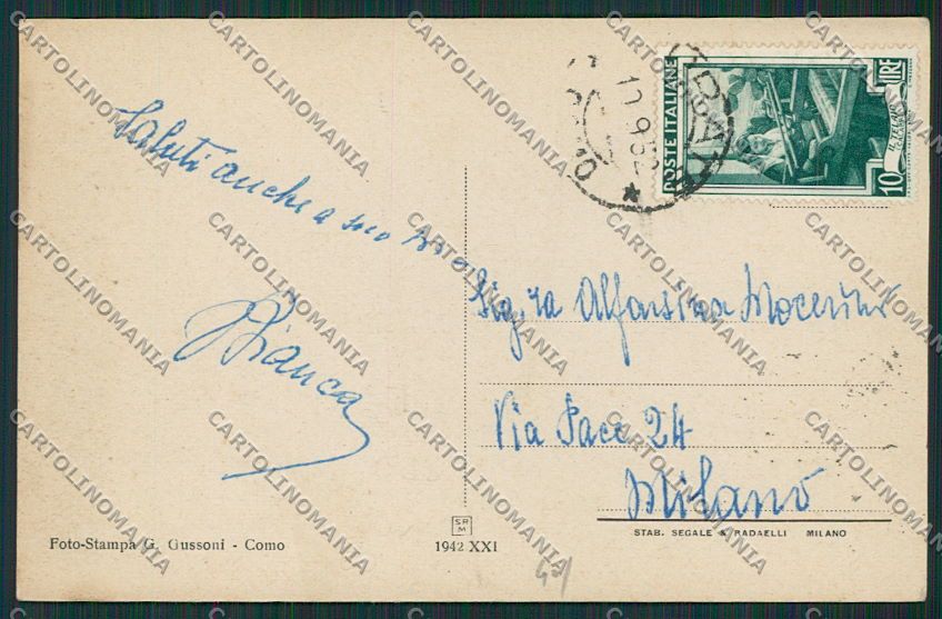 Como Turate cartolina EE5209 – retro
