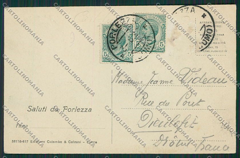 Como Porlezza cartolina EE5222 – retro