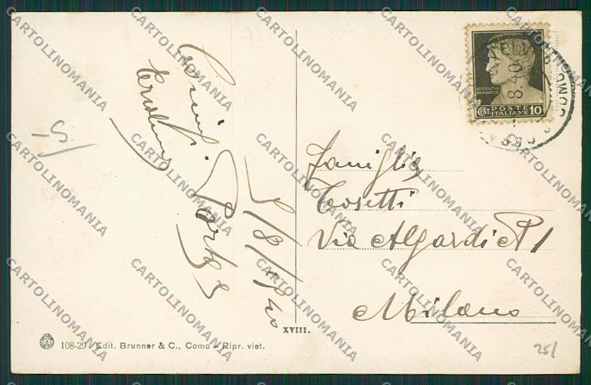 Como Casasco Intelvi Colonia Margherita cartolina EE5250 – retro