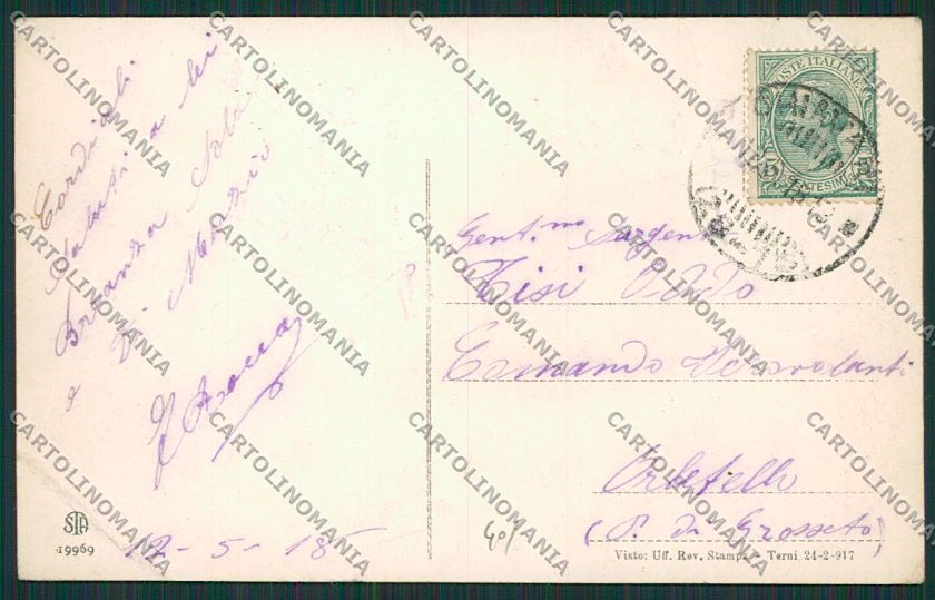Genova Chiavari PIEGA cartolina EE5272 – retro