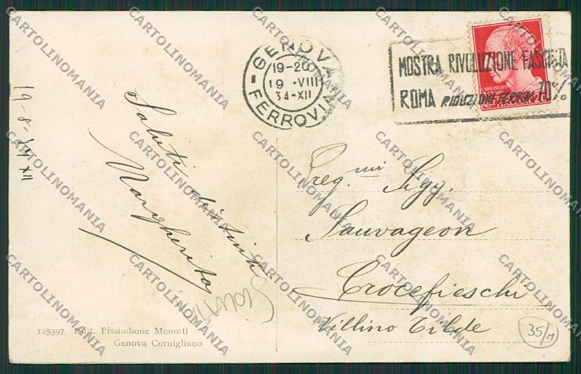 Genova Cornigliano SCOLLATA cartolina EE5330 – retro