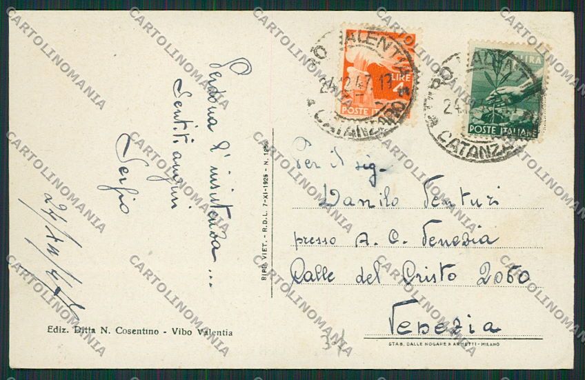 Vibo Valentia Città cartolina EE5355 – retro