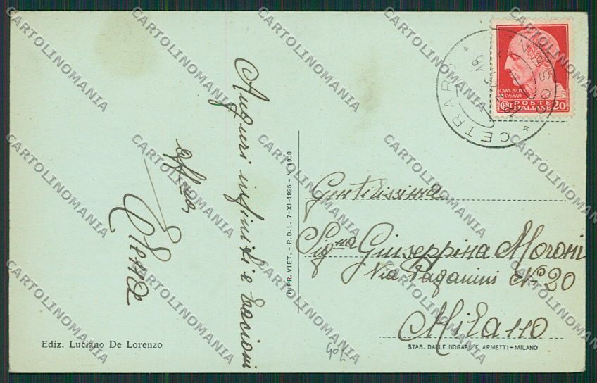 Cosenza Cetrano cartolina EE5372 – retro