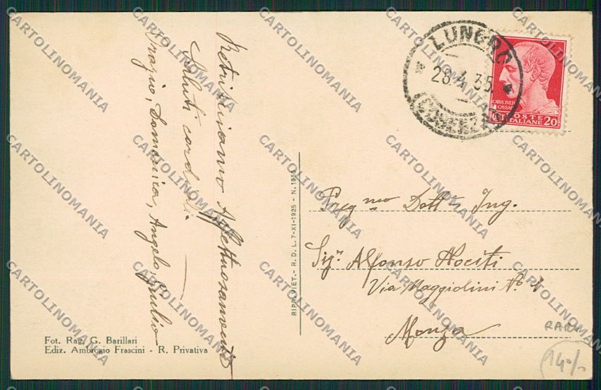 Cosenza Lungro Miniera cartolina EE5374 – retro