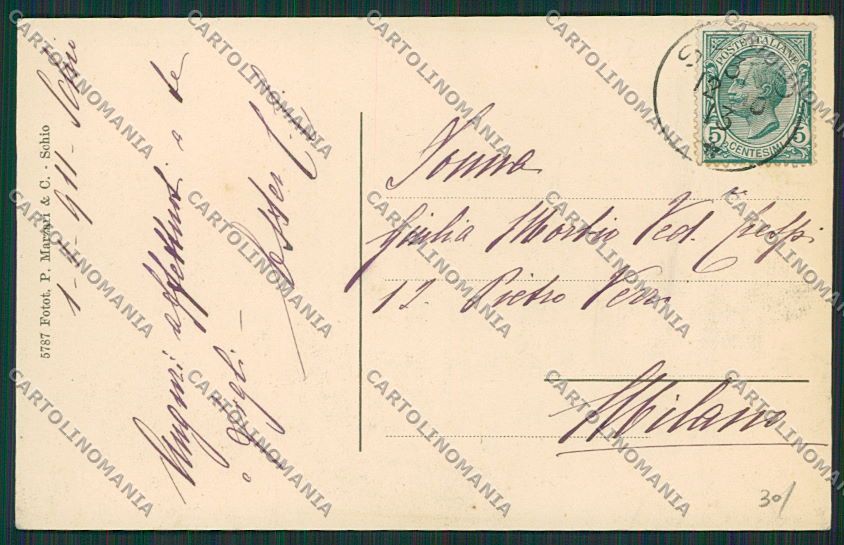 Vicenza Schio cartolina EE5434 – retro