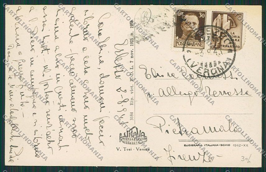 Verona Erbezzo cartolina EE5448 – retro