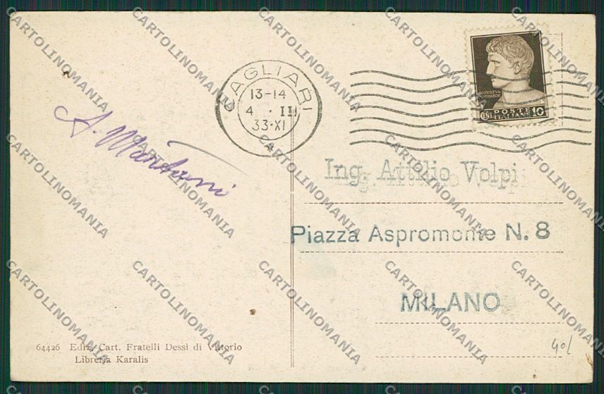 Cagliari Città cartolina EE5505 – retro