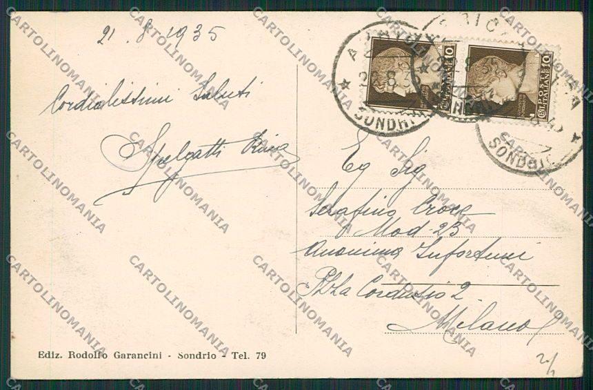 Sondrio Aprica Foto cartolina EE5543 – retro