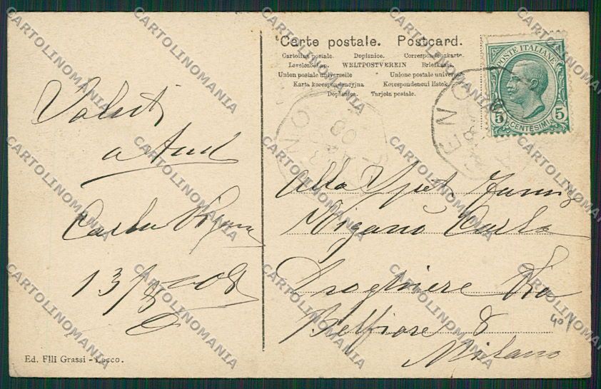 Lecco Taceno cartolina EE5550 – retro