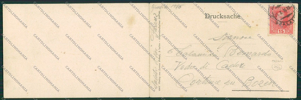 Bolzano Merano Doppia cartolina EE5572 – retro