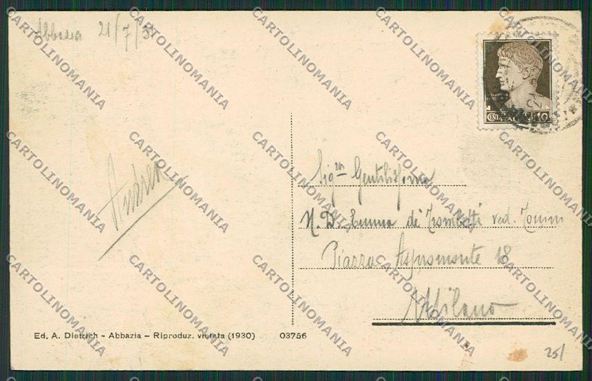 Croazia Abbazia cartolina EE5627 – retro