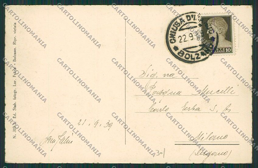 Bolzano Val di Funes cartolina EE5642 – retro