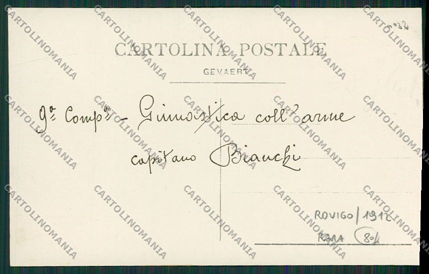 Rovigo Caserma Battaglione Fanteria Esercizi Ginnici Foto cartolina EE5657 – retro