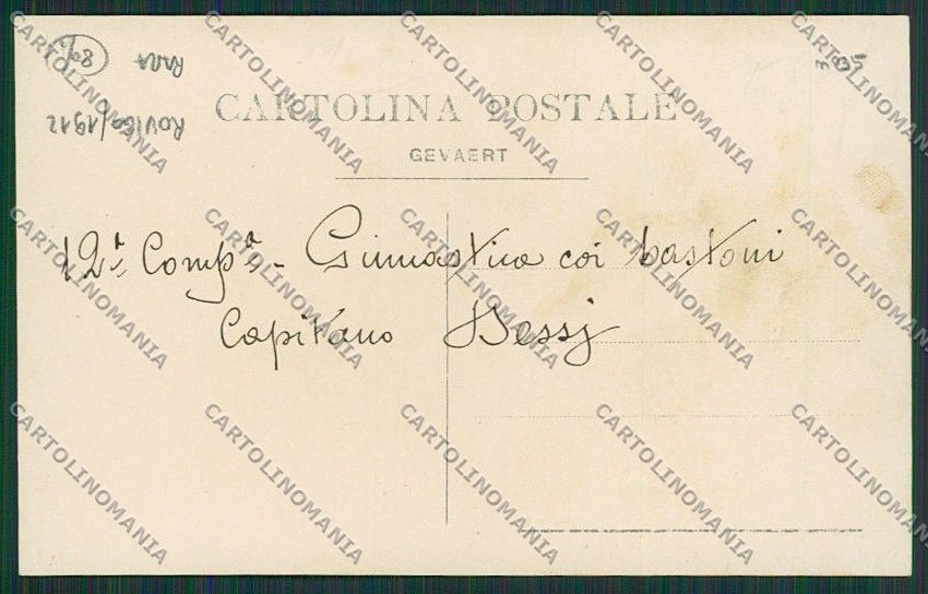 Rovigo Caserma Battaglione Fanteria Esercizi Ginnici Foto cartolina EE5659 – retro