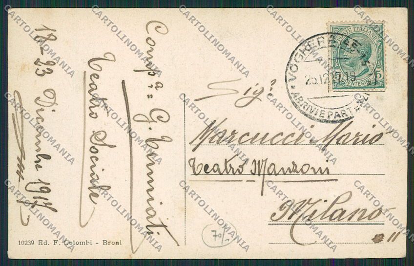 Pavia Voghera cartolina EE5675 – retro