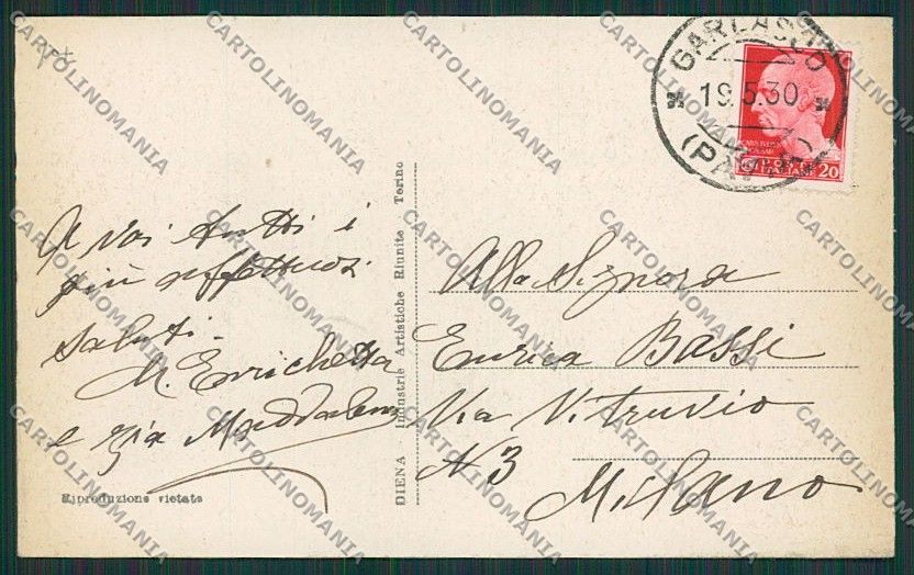 Pavia Garlasco cartolina EE5690 – retro