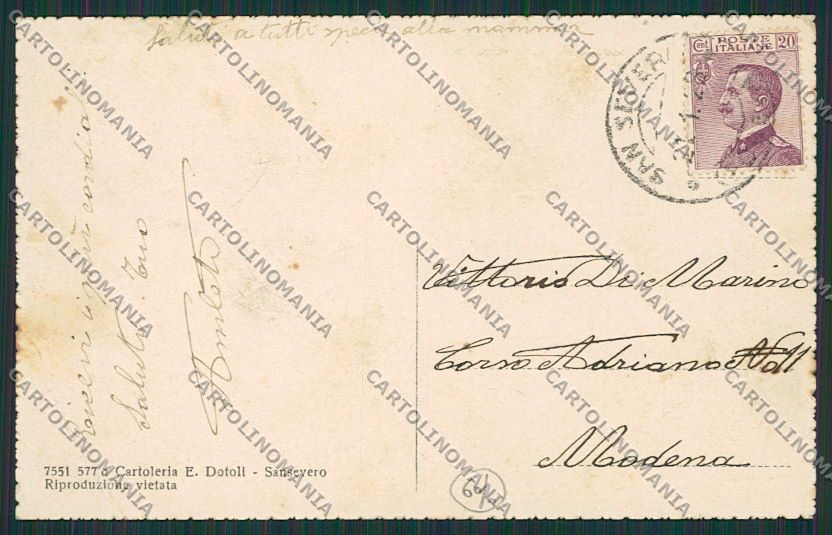 Foggia San Severo cartolina EE5747 – retro
