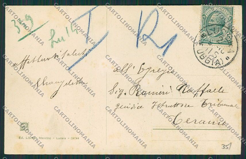 Foggia Lucera cartolina EE5750 – retro