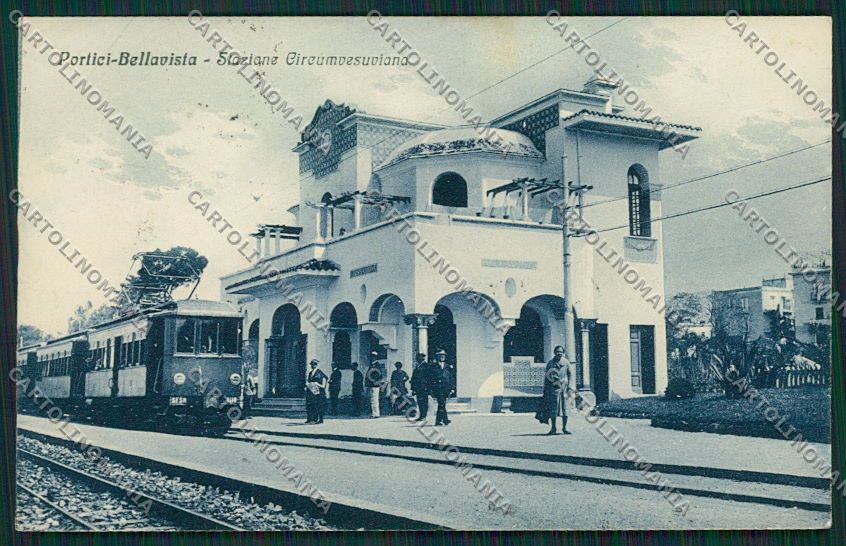 Napoli Portici Bellavista Circumvesuviana Treno Stazione cartolina EE5836 – fronte