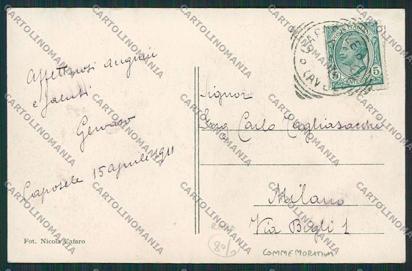 Avellino Caposele Acquedotto cartolina EE5891 – retro