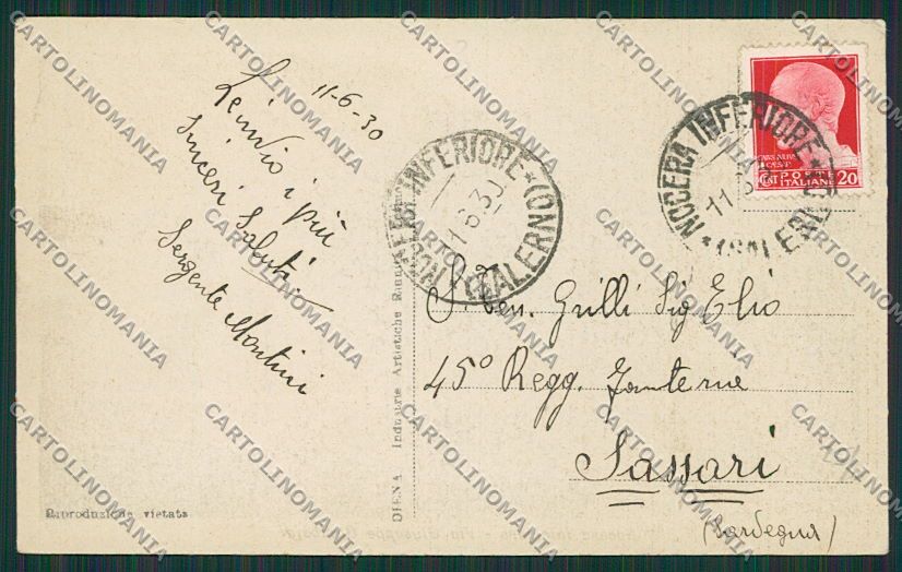 Salerno Nocera ABRASA cartolina EE5954 – retro