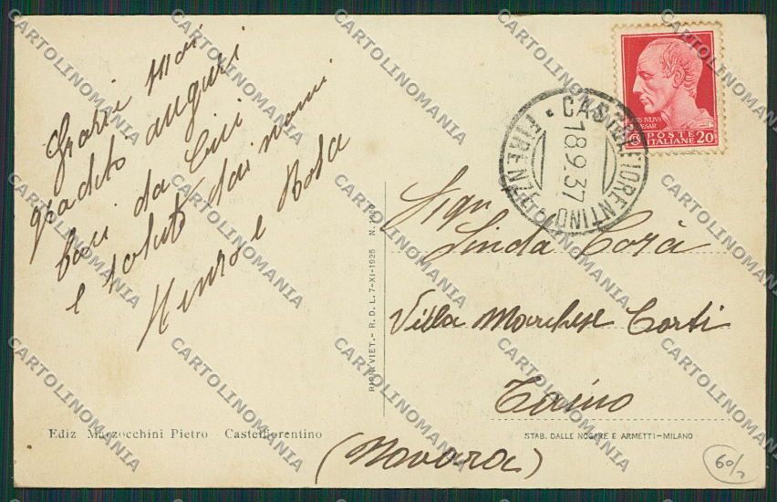 Firenze Castelfiorentino cartolina EE5989 – retro