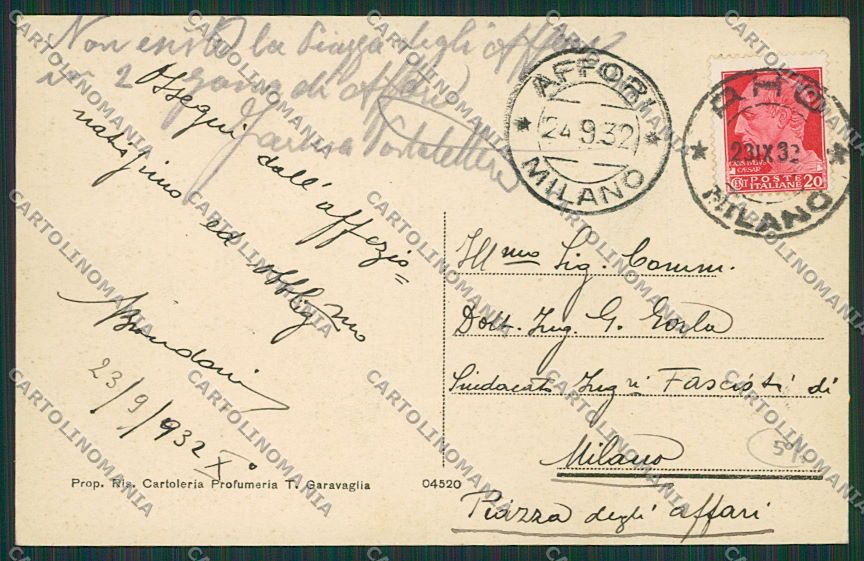 Milano Rho cartolina EE6043 – retro