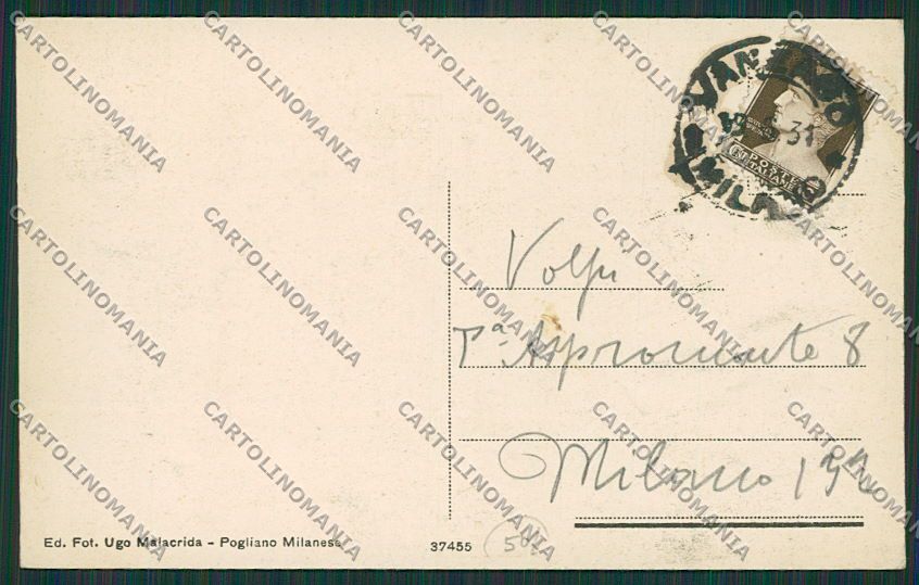 Milano Pogliano Milanese Fascismo cartolina EE6047 – retro