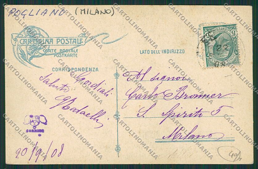 Milano Pogliano Milanese cartolina EE6049 – retro