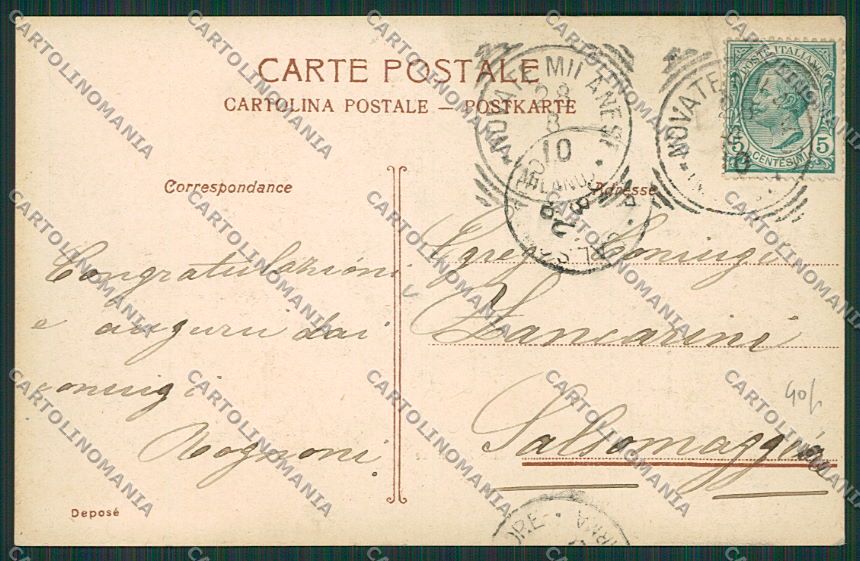 Milano Novate Milanese Asilo cartolina EE6060 – retro
