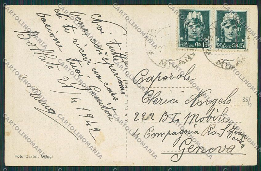Milano Bollate cartolina EE6135 – retro
