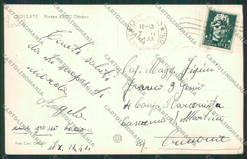 Milano Bollate Foto cartolina EE6140 – retro