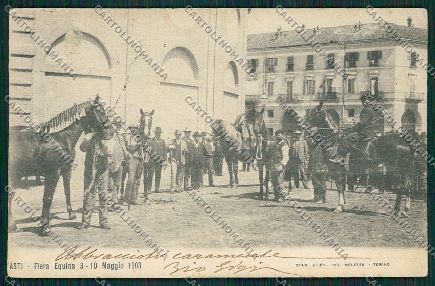 Asti Città Fiera Equina 1903 cartolina EE6167 – fronte