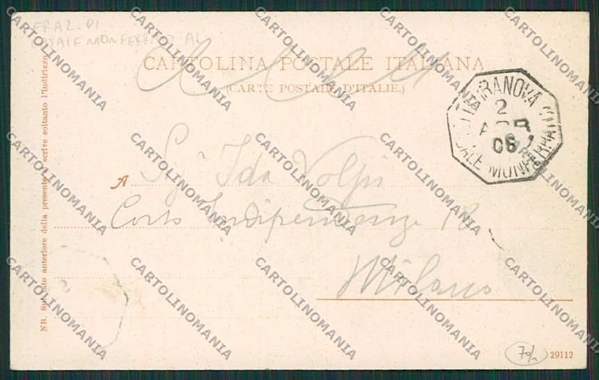 Alessandria Terranova Monferrato cartolina EE6184 – retro