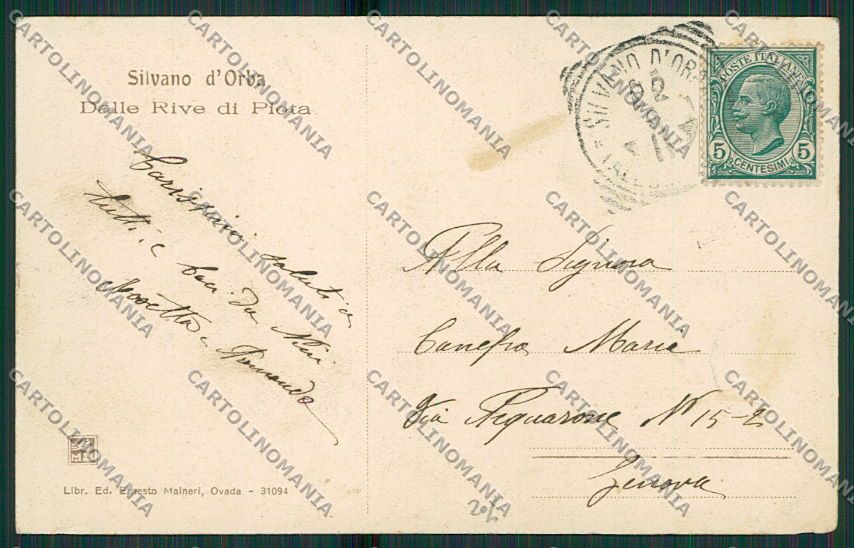 Alessandria Silvano d'Orba cartolina EE6192 – retro