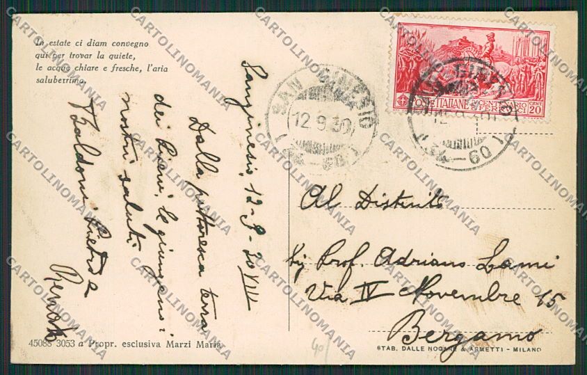 Macerata San Ginesio cartolina EE6207 – retro