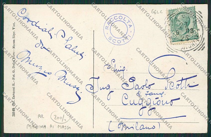 Massa Marina di Bondano Balena cartolina EE6302 – retro